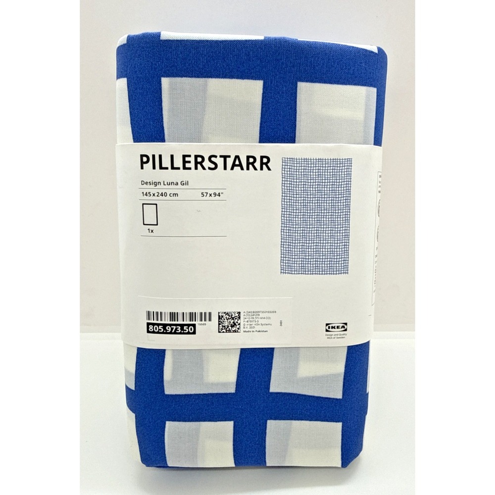 IKEA PILLERSTARR Tablecloth Blue/White, 57 x 94" water-repellent New 805.973.50